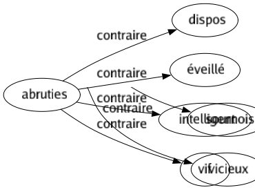 Contraire de Abruties : Dispos Éveillé Intelligent Vif 