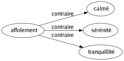 Contraire de Affolement : Calmé Sérénité Tranquillité 