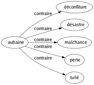 Contraire de Aubaine : Déconfiture Désastre Malchance Perte Tuilé 