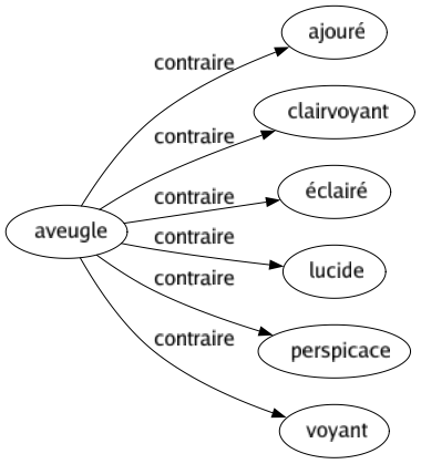 Contraire de Aveugle : Ajouré Clairvoyant Éclairé Lucide Perspicace Voyant 
