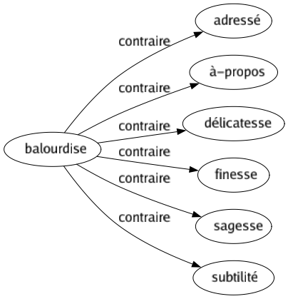 Contraire de Balourdise : Adressé À-propos Délicatesse Finesse Sagesse Subtilité 