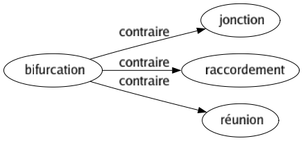 Contraire de Bifurcation : Jonction Raccordement Réunion 