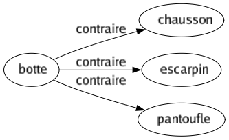 Contraire de Botte : Chausson Escarpin Pantoufle 