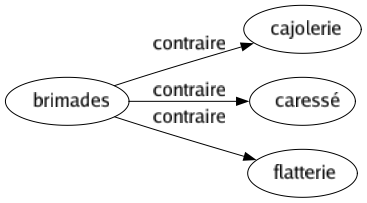 Contraire de Brimades : Cajolerie Caressé Flatterie 