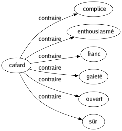 Contraire de Cafard : Complice Enthousiasmé Franc Gaieté Ouvert Sûr 