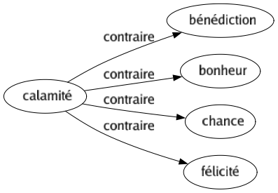 Contraire de Calamité : Bénédiction Bonheur Chance Félicité 