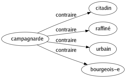 Contraire de Campagnarde : Citadin Raffiné Urbain Bourgeois-e 
