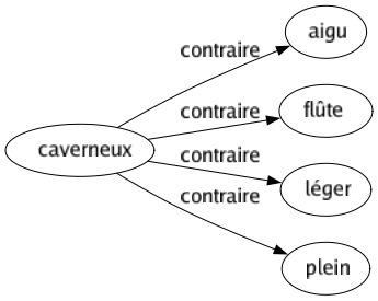 Contraire de Caverneux : Aigu Flûte Léger Plein 