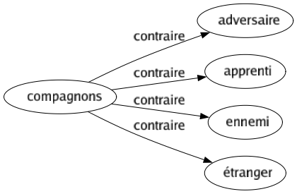 Contraire de Compagnons : Adversaire Apprenti Ennemi Étranger 