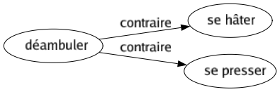 Contraire de Déambuler : Se hâter Se presser 