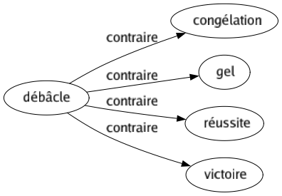 Contraire de Débâcle : Congélation Gel Réussite Victoire 