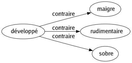 Contraire de Développé : Maigre Rudimentaire Sobre 