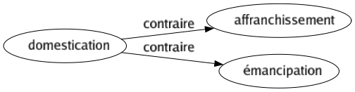 Contraire de Domestication : Affranchissement Émancipation 