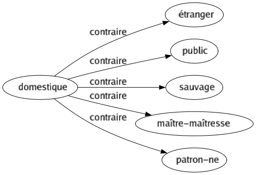 Contraire de Domestique : Étranger Public Sauvage Maître-maîtresse Patron-ne 