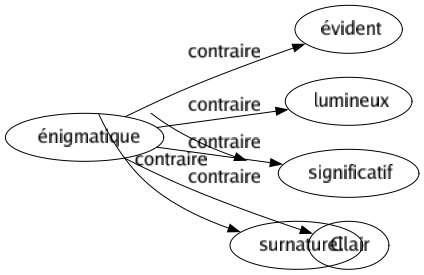 Contraire de Énigmatique : Évident Lumineux Significatif Clair 