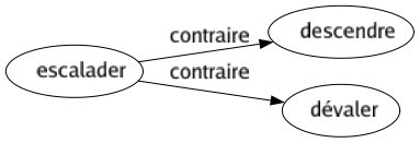 Contraire de Escalader : Descendre Dévaler 