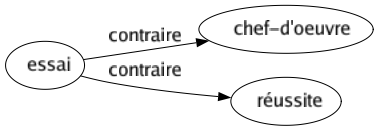 Contraire de Essai : Chef-d'oeuvre Réussite 