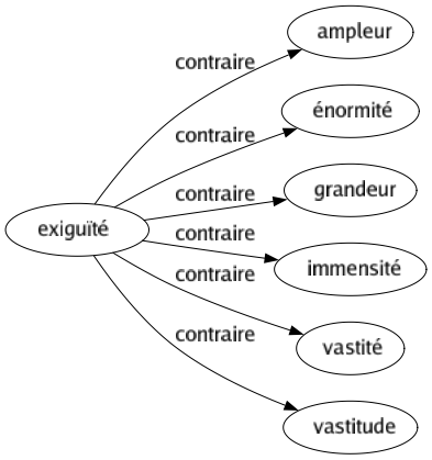 Contraire de Exiguïté : Ampleur Énormité Grandeur Immensité Vastité Vastitude 