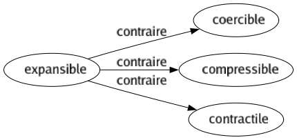 Contraire de Expansible : Coercible Compressible Contractile 