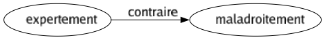 Contraire de Expertement : Maladroitement 