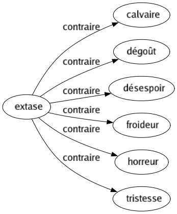 Contraire de Extase : Calvaire Dégoût Désespoir Froideur Horreur Tristesse 