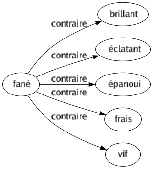 Contraire de Fané : Brillant Éclatant Épanoui Frais Vif 