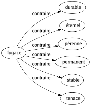 Contraire de Fugace : Durable Éternel Pérenne Permanent Stable Tenace 