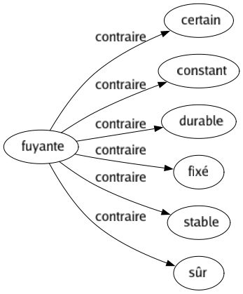 Contraire de Fuyante : Certain Constant Durable Fixé Stable Sûr 