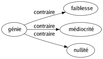 Contraire de Génie : Faiblesse Médiocrité Nullité 