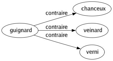 Contraire de Guignard : Chanceux Veinard Verni 