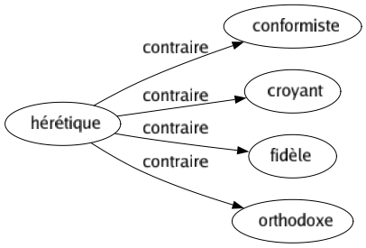 Contraire de Hérétique : Conformiste Croyant Fidèle Orthodoxe 