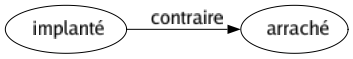 Contraire de Implanté : Arraché 