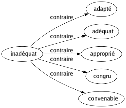 Contraire de Inadéquat : Adapté Adéquat Approprié Congru Convenable 