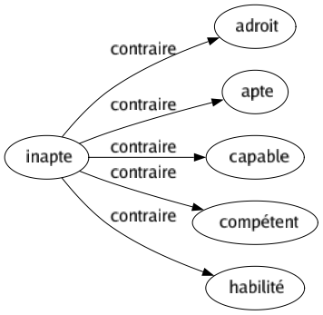 Contraire de Inapte : Adroit Apte Capable Compétent Habilité 
