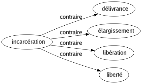 Contraire de Incarcération : Délivrance Élargissement Libération Liberté 