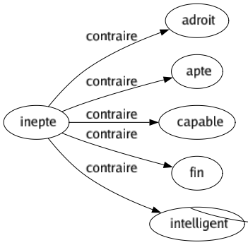 Contraire de Inepte : Adroit Apte Capable Fin Intelligent 