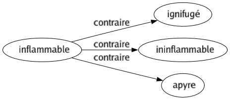 Contraire de Inflammable : Ignifugé Ininflammable Apyre 