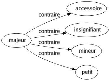 Contraire de Majeur : Accessoire Insignifiant Mineur Petit 