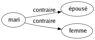 Contraire de Mari : Épousé Femme 