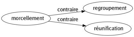 Contraire de Morcellement : Regroupement Réunification 