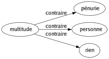 Contraire de Multitude : Pénurie Personne Rien 