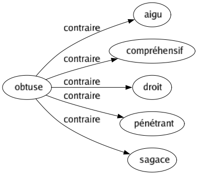 Contraire de Obtuse : Aigu Compréhensif Droit Pénétrant Sagace 
