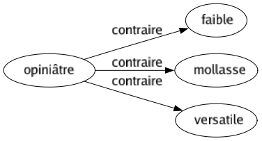 Contraire de Opiniâtre : Faible Mollasse Versatile 