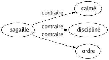 Contraire de Pagaille : Calmé Discipliné Ordre 
