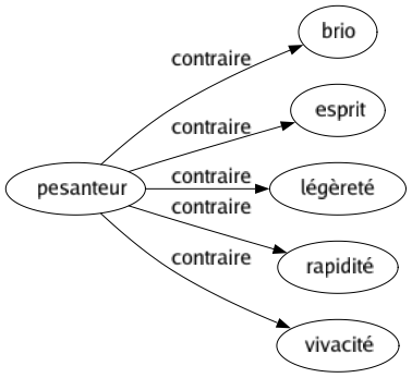 Contraire de Pesanteur : Brio Esprit Légèreté Rapidité Vivacité 