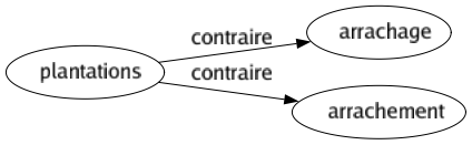 Contraire de Plantations : Arrachage Arrachement 