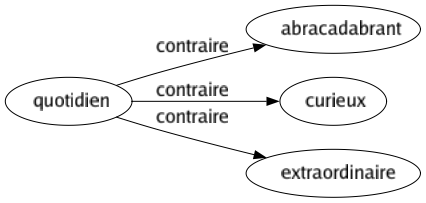 Contraire de Quotidien : Abracadabrant Curieux Extraordinaire 