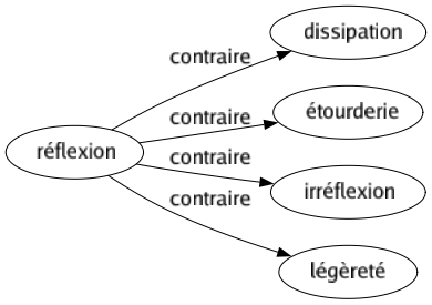 Contraire de Réflexion : Dissipation Étourderie Irréflexion Légèreté 