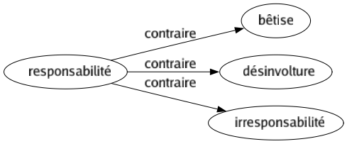 Contraire de Responsabilité : Bêtise Désinvolture Irresponsabilité 