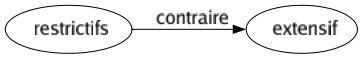 Contraire de Restrictifs : Extensif 